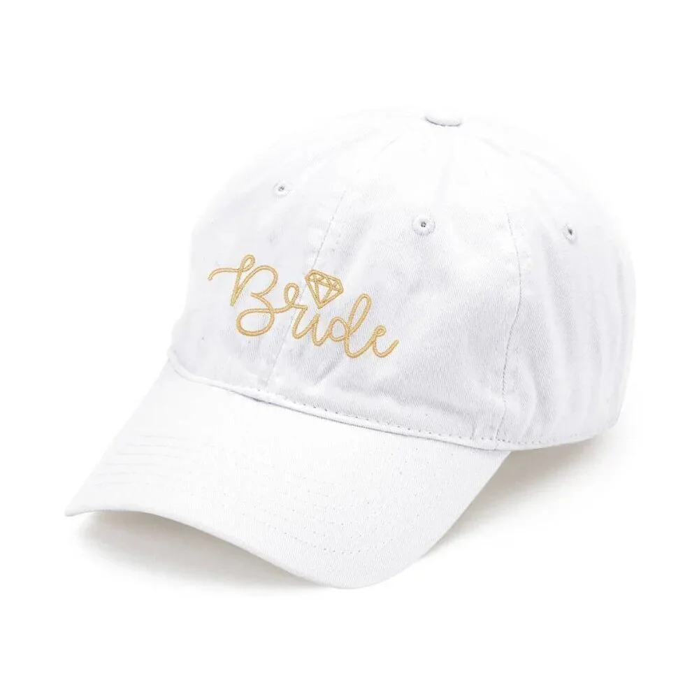 Gold Bride White Baseball Hat